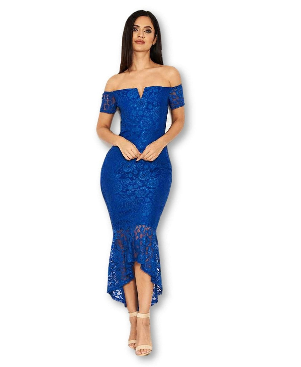 Bardot Lace Fishtail Dress
