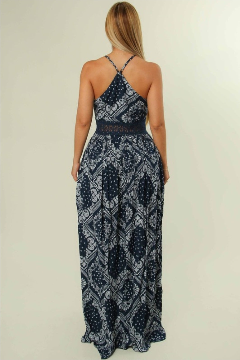 Paisley Pattern Sleepless Maxi Dress