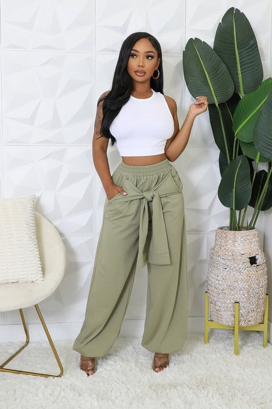 Twisted Olive Pants
