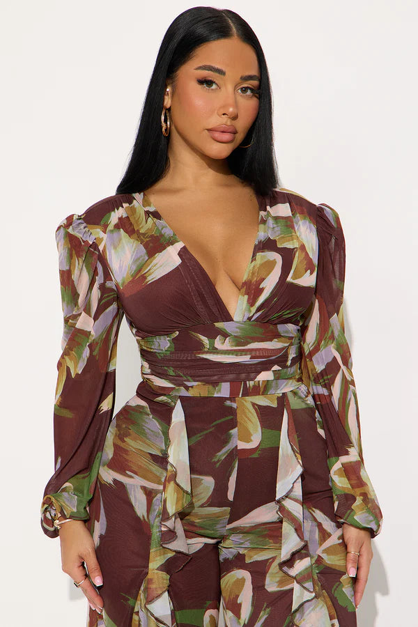 Gianna Mesh Wide Leg Jumpsuit