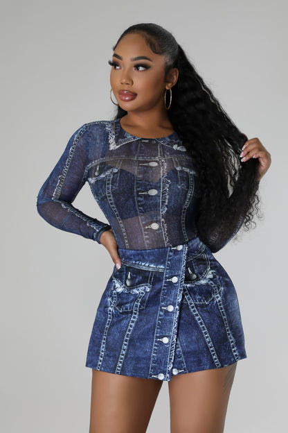 She Classy Bodysuit Skirt Set