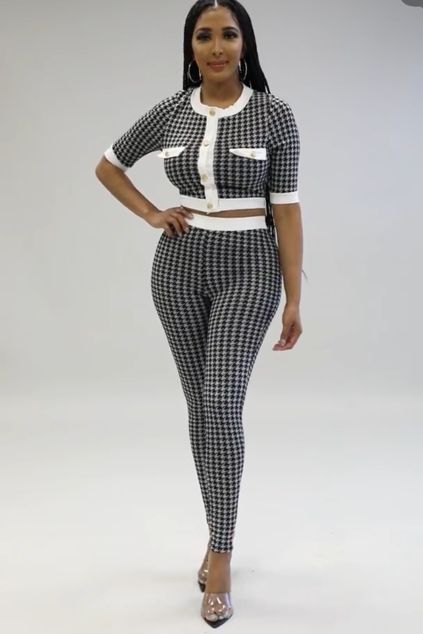 Black and White Pant Set