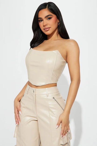 Moments Faux Leather Pant Set
