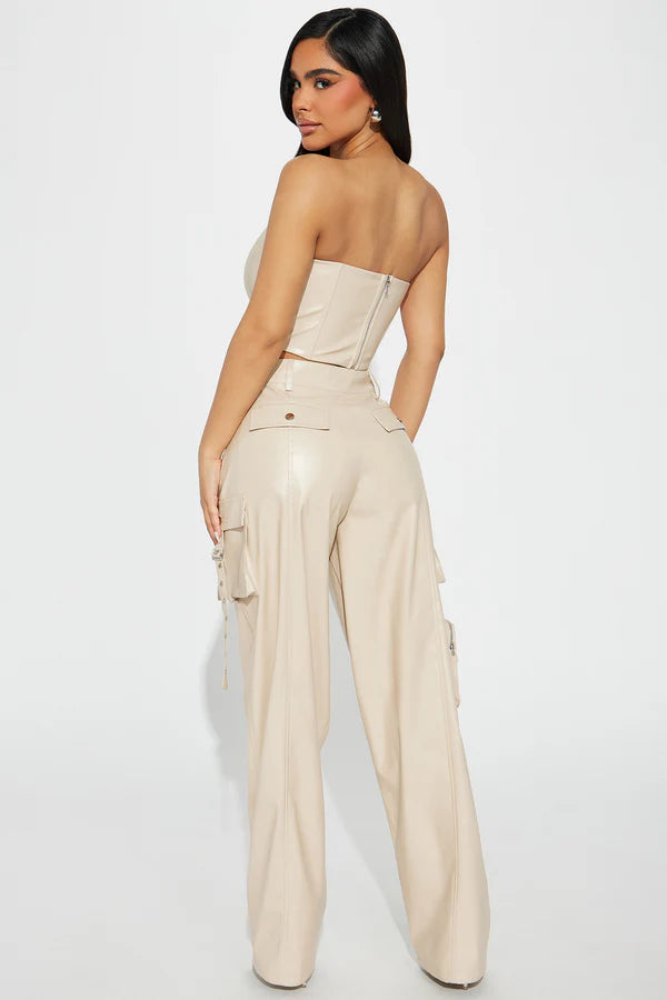 Moments Faux Leather Pant Set