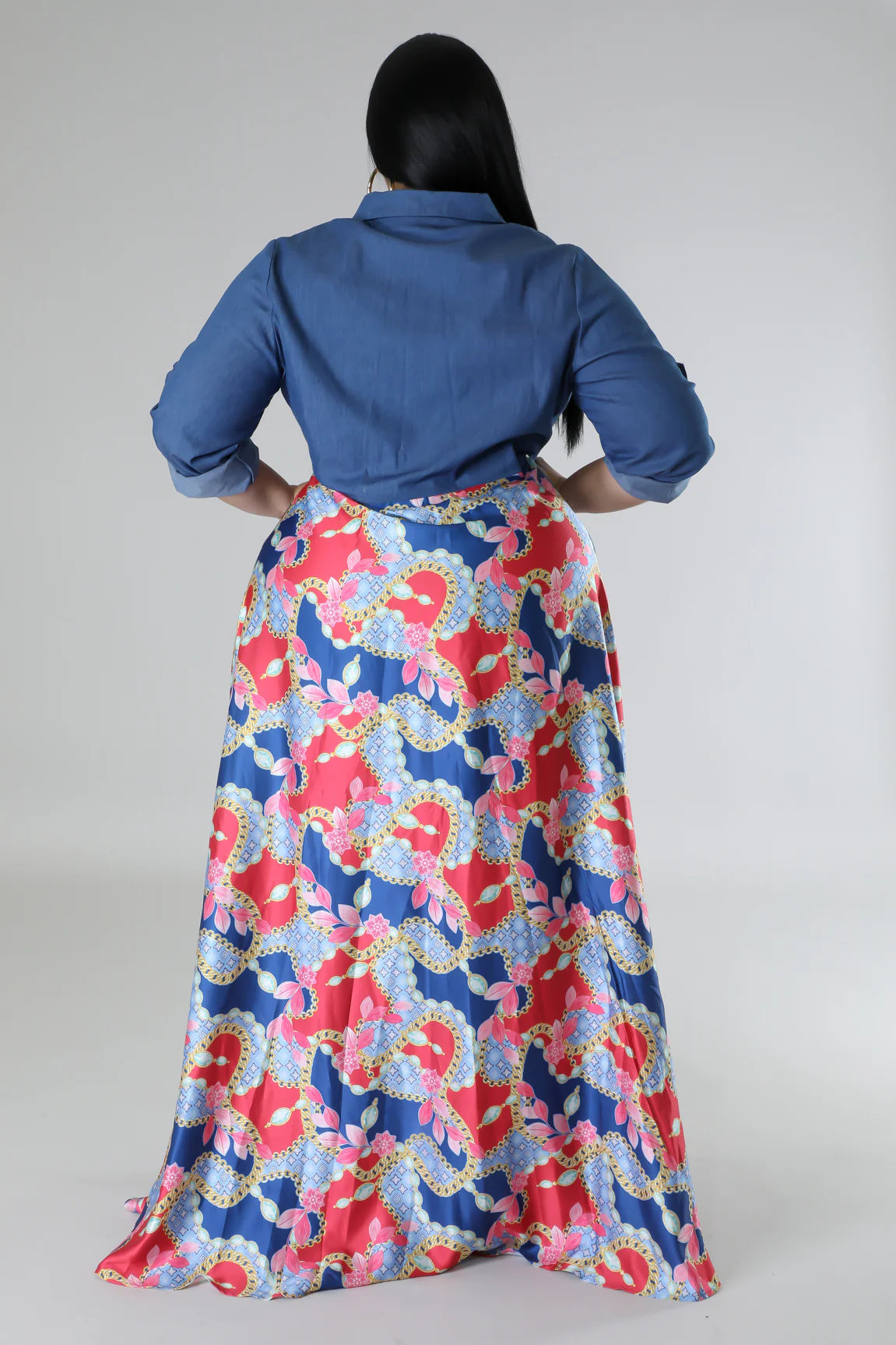Jacy Denim Floral Dress