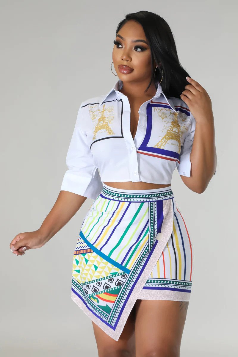 Paris Bound Skirt Set