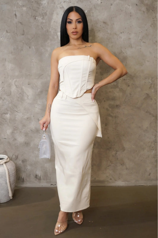 Strapless Top Skirt Set