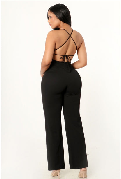Open Heart Wide Leg Jumpsuit