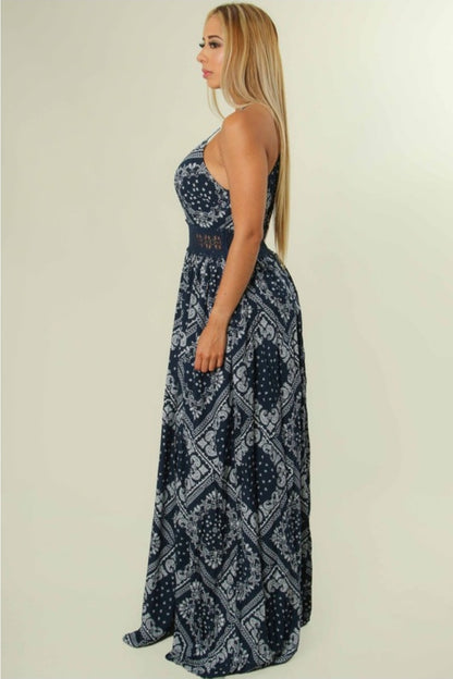 Paisley Pattern Sleepless Maxi Dress