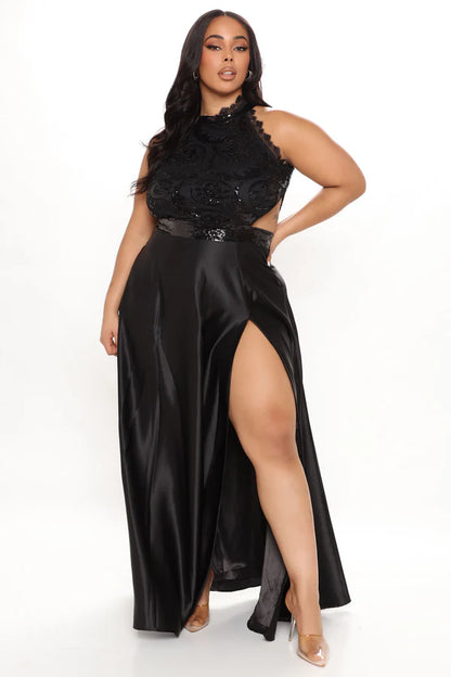 Simply Elegant Satin Maxi Gown