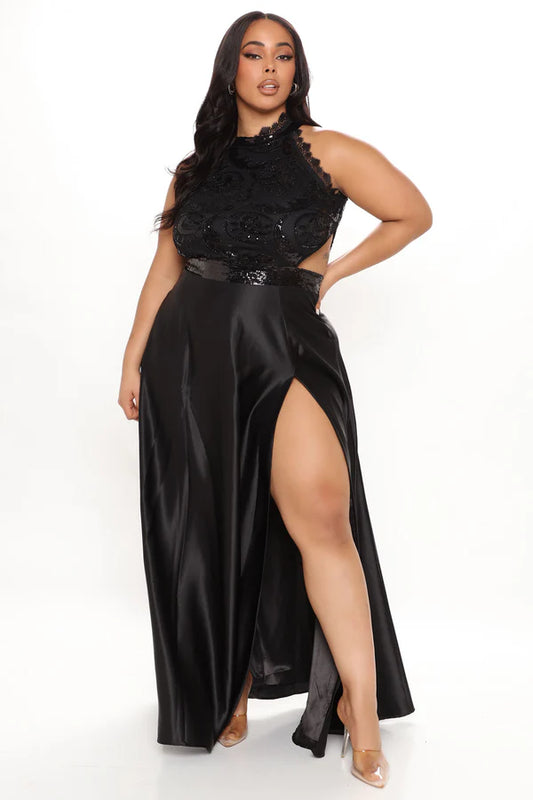 Simply Elegant Satin Maxi Gown