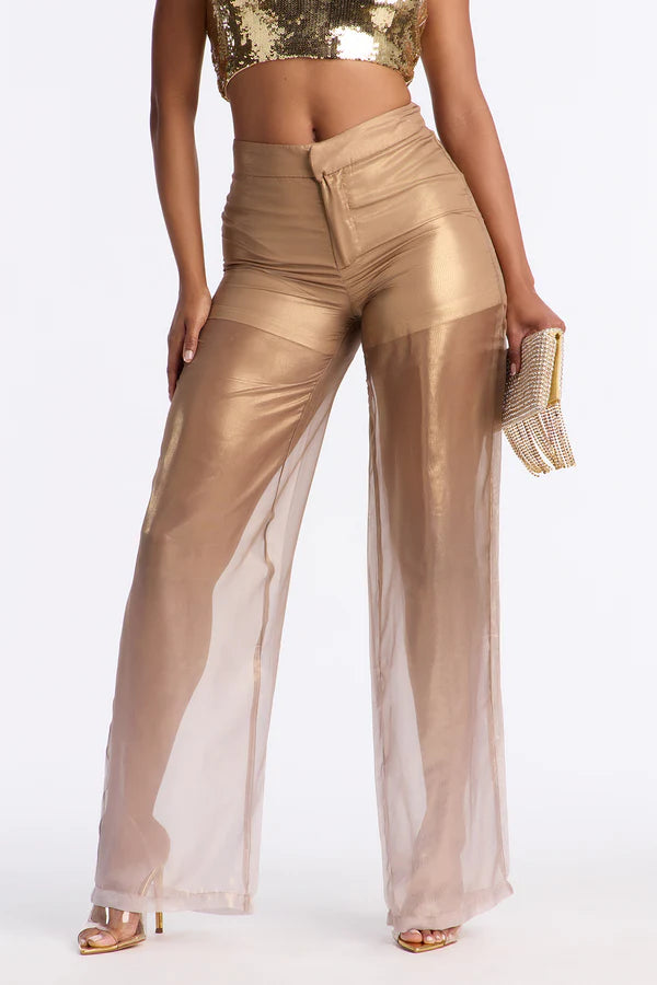 Chiffon Ombre Wide Leg Pant