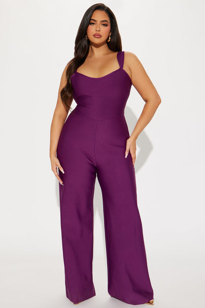Over The Top Plumb Jumpsuit