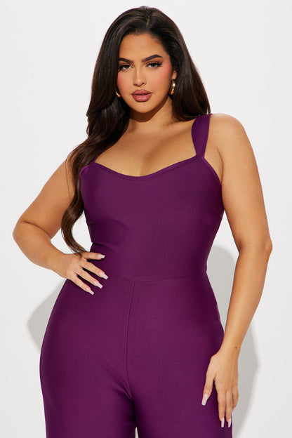 Over The Top Plumb Jumpsuit